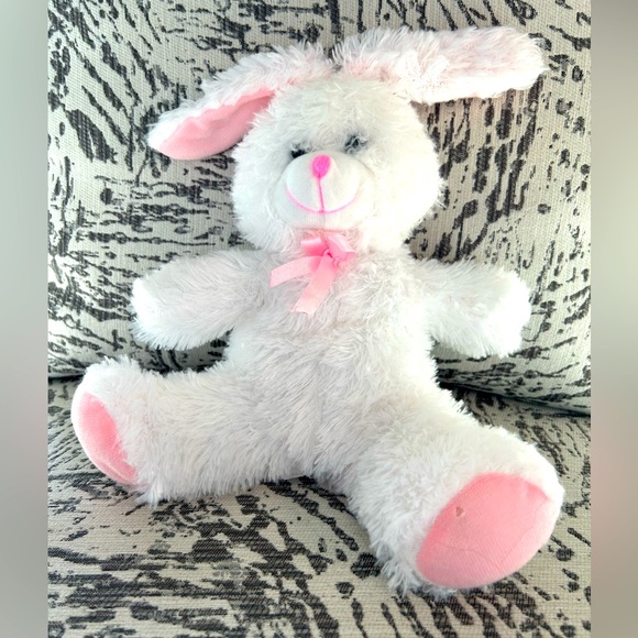 Greenbrier International | Toys | Adorable White And Pink Plush Bunny ...